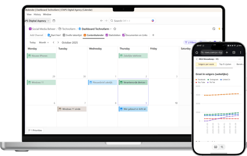 STAPS contentdashboard op laptop en telefoon